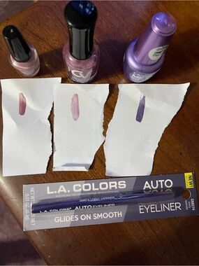 L.A. COLORS Auto Eyeliner & Lavender and 3 Nail Polish Trios.   New!